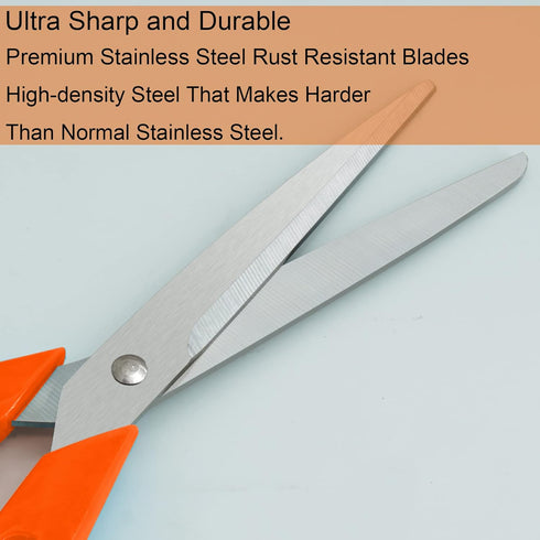 Scissors,8" Ultra Sharp Office Scissors All Purpose Ergonomic Design Comfort-Grip Handles Craft Scissors for Office Home Sewing Fabric School Stud...