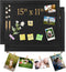 2PCS Black Bulletin Boards Cork Board with Felt, 15"x11" Small Display Pin Board Vision Board for Walls, Jewelry, Notes, Collection, Photos, Offic...