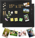 2PCS Black Bulletin Boards Cork Board with Felt, 15"x11" Small Display Pin Board Vision Board for Walls, Jewelry, Notes, Collection, Photos, Offic...