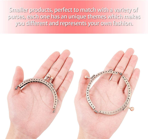 PH PandaHall 5 Color Purse Clasp Frame, 10pcs Wallet Kiss Clasp Lock Retro Arch Purse Coin Bag Frame Metal Purse Frame Clip for DIY Craft Purse Ba...