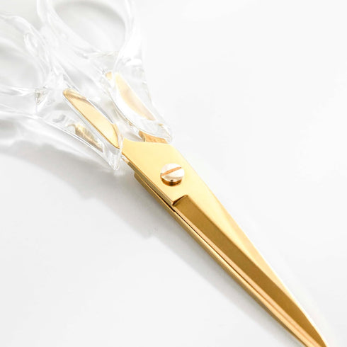 2 Pack Clear Acrylic Gold, RoseGold Stainless Steel Craft Scissors for Office, Home, School (Gold+RoseGold)...