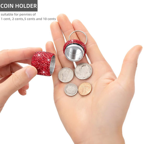 Small Pill Box Keychain Cute Mini Pill Fob Fancy Pill Pockets Container Vitamin Storage Organizer Keychain Pill Case Holder for Medicine Supplemen...