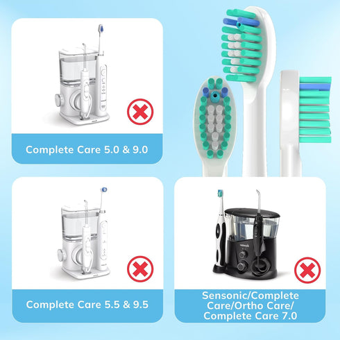 6 Pack Topkitfice Replacement Flossing Toothbrush Heads with Covers Compatible with waterpik Sonic Fusion SF01/SF02 and Sonic Fusion 2.0 SF03/SF04...