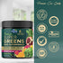 Super Greens Powder Smoothie Mix - Green Whole Food Blend Supports Energy & Gut Health with Spirulina, Chlorella, Mushrooms, Vegetables, Digestive...