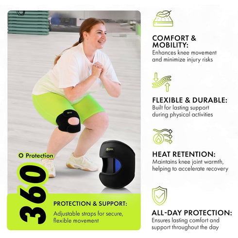 GARNO Knee Brace for Men and Women, Adjustable Neoprene Stabilizer for Meniscus Tear, Arthritis, Tendonitis, MCL, ACL, Pain Relief & Recovery, Ten...