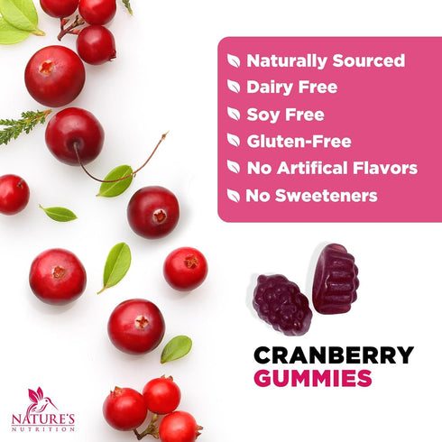 Cranberry Gummies - Urinary Tract Health Gummy + Vitamin C - 25,000mg - Triple Strength Cranberry Concentrate Extract Supplement Pills, Ultimate P...