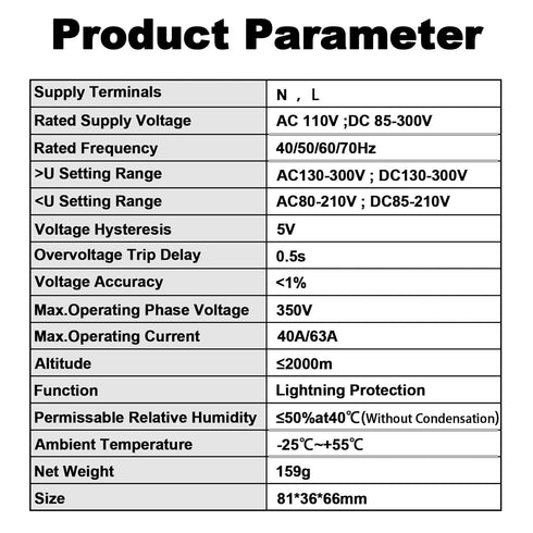 Smart Circuit Breaker with Energy Monitoring, Adjustable Voltage and Current Protection (1-63 Amp),AC Disconnect Current Adjustable Voltage Protec...