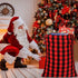 HRX Package 2pcs Cotton Santa Bag, 28x20 inch Plaid Fabric Drawstring Christmas Bags, Reusable Cloth Wrapping Bag with Gift Tag for Xmas Presents...