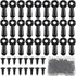 Picture Frame Turn Button Fasteners Set, 100Pcs Picture Frame Backing Hardware with 100 Pieces Screws for Hanging Pictures, Photos, Drawing Black...