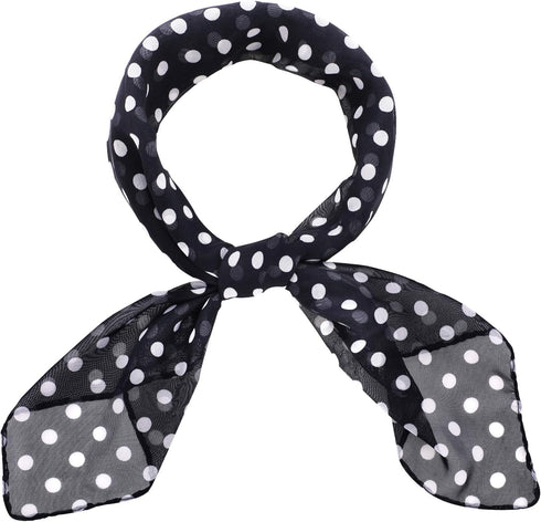 1950s Chiffon Scarf Polka Dot Retro Hair Tie 50s Sheer Square Neck Head Scarf Vintage Neckerchief for Women Girls...
