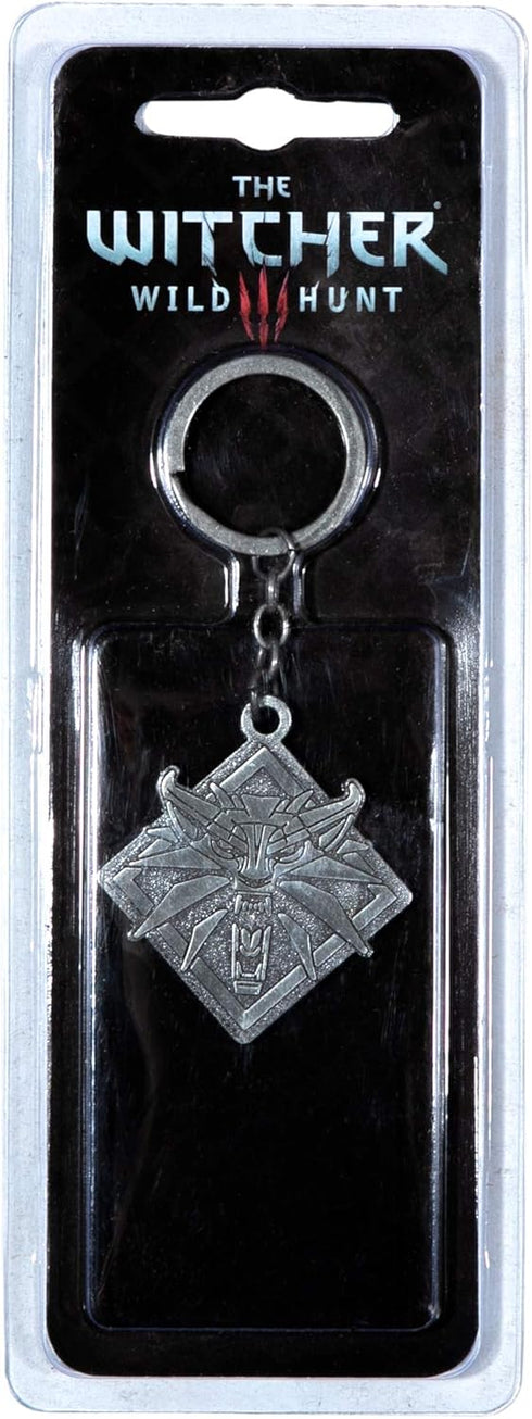 JINX The Witcher 3 White Wolf Medallion Metal Key Chain, Metallic, 1.75" Tall...