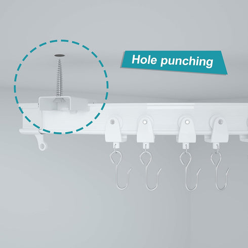 NeatiEase Ceiling Curtain Track, Curved Curtain Rail, Flexible Curved Ceiling Track for Curtains, Room Divider, RV Curtain, Shower Curtain, Hospit...