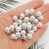 100pcs 8mm White Imitation Pearl Charms Pendants Faux Pearl Beads Charms with Rhinestone for Dangle Earrings Necklace Jewelry Making...