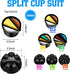 Baderke 6 Pieces Split Cups for Paint Pouring Supplies Silicone Split Cups Acrylic Paint Mixing Cups 3/4/5 Channels Dividers Paint Pouring Supplie...