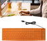 ASHATA Foldable Silicone Keyboard USB Wired Keyboard Mute Waterproof Rollup Keyboard for PC Laptop Notebook, 2 Color, 108 Keys(Orange)...
