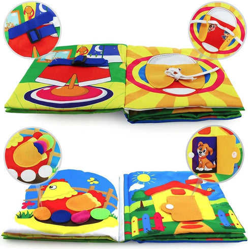 Infant Soft Book, Baby Books 6 to 12 Months, Cute Montessori Educational Newborn Baby Toys 0-3 Months, Nontoxic Fabric Touch & Feel Crinkle Cloth ...
