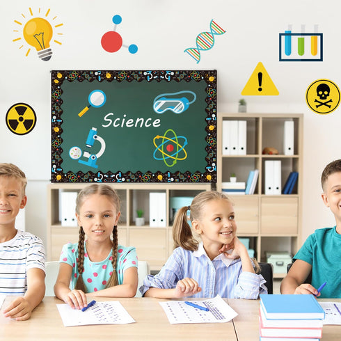 98Pcs Science Classroom Bulletin Board Decorations with Borders,Science Classroom Decor Paper Cutouts Teacher Must Haves Science Theme Back to Sch...