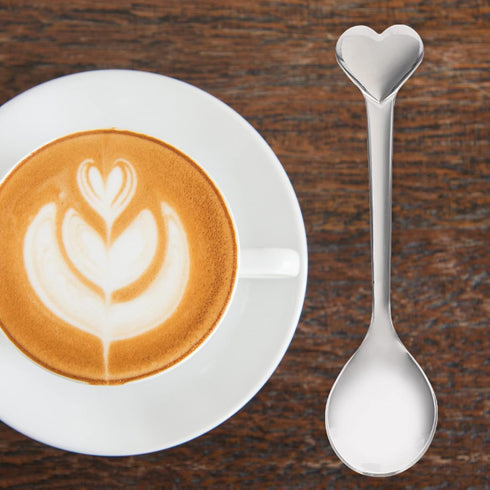 Spoons Silverware 12pcs Coffee Spoon Heart Shaped Spoons Dessert Spoon Stainless Steel Spoon Ice Cream Spoons Tea Spoons Love Spoon for Valentines...