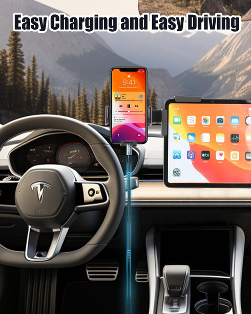 for Tesla Phone Mount Model 3(2024-2017)/Model Y(2024-2020) Universal Car Phone Holder for Tesla Accessories Screen Compatible with iPhone 16 15 1...