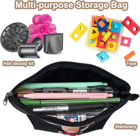 Small Letter Comestic Travel Bag Gold Alphabet with Flower Makeup Bag Portable Travel Stuff Bag Zipper Toiletry Pouch Personalized Gifts for Women...