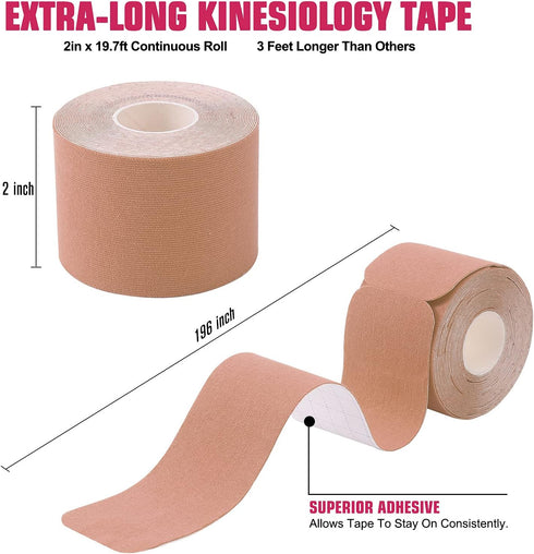 Kinesiology Tape Precut(1 Pack) Elastic Therapeutic Sports Tape Water Resistant Athletic Tape for Knees, Ankles, Shoulder, Elbow, Pain Relief and ...