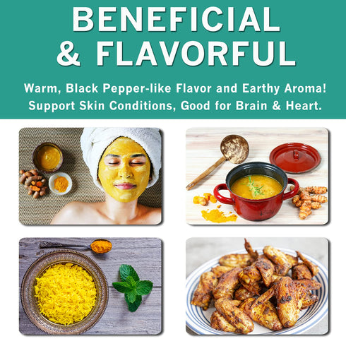 SPICES VILLAGE Turmeric Powder (8 oz) - Natural Pure Ground Turmeric Root with Curcumin, Indian Raw Turmeric, Great for Tea or Latte - Kosher Cert...