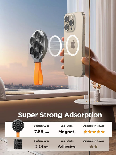 JOYROOM Magnetic Suction Cup Phone Mount, Silicone Suction Phone Case Grip Stand Holder for MagSafe, Hands-Free Mirror Shower Phone Holder Mount F...