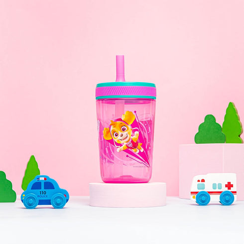 Zak Designs Kelso 15 oz Tumbler Set (Paw Patrol Skye & Everest) Leak-Proof Screw-On Lid with Straw Made of Durable Plastic and Silicone, Perfect C...