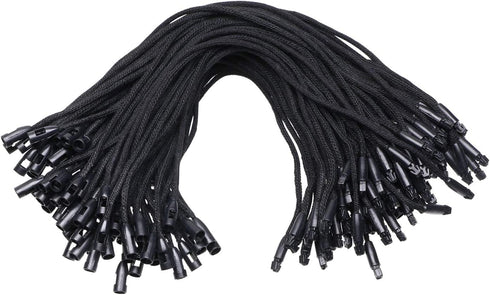 Tupalizy Black Cotton Gift Clothing Price Tag String Hanging Rope Snap Lock Pin Loop Fastener Hook Ties for Luggage Label Attachment,7.5 Inch, 100...