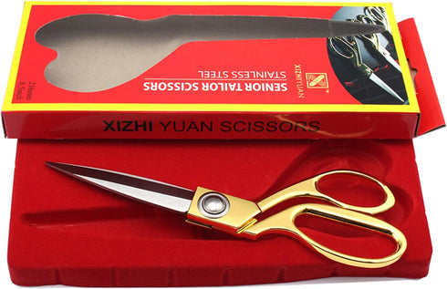 Gold 8" Sharp Tailor Scissors Fabric Scissors Leather Scissors Stainless Steel Professional Heavy Duty Clothing Dressmaking Shears Tailor Sewing F...