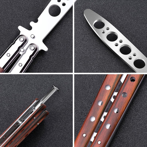 Butterfly Knife Trainer - Balisong Trainer - Practice Butterfly Knife - Balisong Butterfly Knives NOT Real NOT Sharp Blade - Wood Dull Trick Butte...