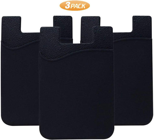 Cell Phone Card Holder for Back of Phone Case. Silicone Stick On Pocket Wallet for iPhone, Android & Other Flat Surfaces, Great for Credit Cards, ...