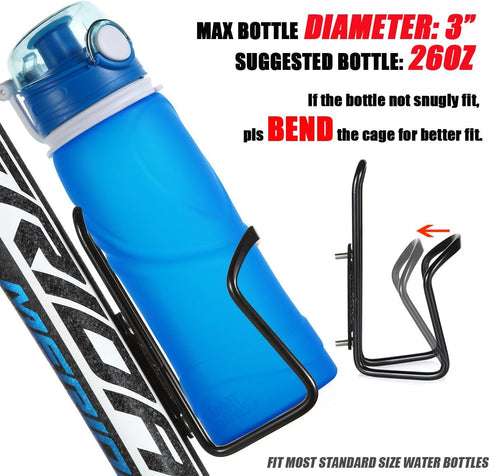 UShake Water Bottle Cages, Basic MTB Bike Bicycle Alloy Aluminum Lightweight Water Bottle Holder Cages Brackets(2 Pack- Drilled Holes Required)...
