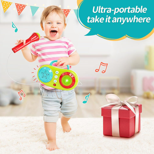 Baby Karaoke Machine Toy for Kids 12-18 Months, Singing Microphone Toy for 1 2 3 4+ Year Old Boys Girls, Toddler Music Player Learning Toy with 5 ...