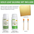 Gold Leaf Adhesive Set, 100ml Water Based Metal Leaf Glue and 100ml Protective Varnish, Gold Leaf Sheets 100 pcs, 2 Brushes, for Craft, Painting a...