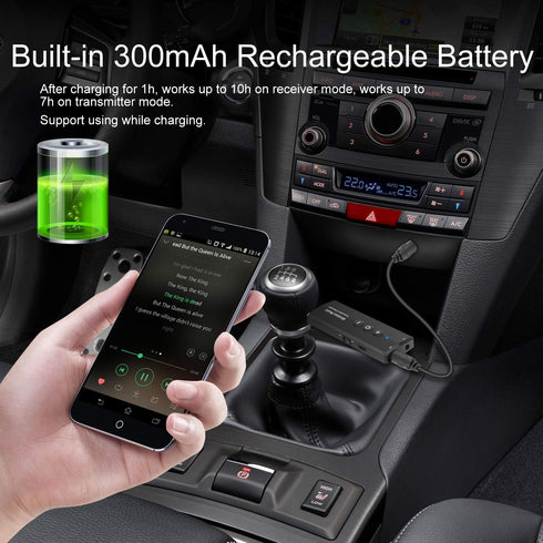 Upgraded Bluetooth 5.3 Transmitter 3-in-1, Portable Wireless Rechargeable Transceiver Adapter for TV PC, Stereo Audio Receiver for Car Speaker Sys...