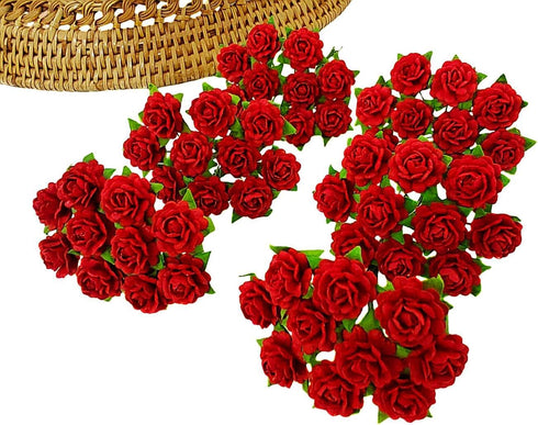 Beautiful Artificial Mulberry Paper Heart Petals Mini Roses Flowers Wedding Embellishment Scrapbooking Wedding Doll House Supplies Card DIY Crafts...