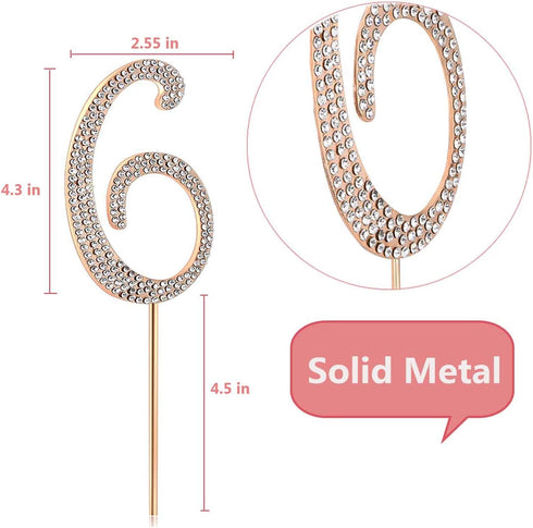 MAGJUCHE Gold 26" Crystal Cake Topper, Number 26 Rhinestones 26th Birthday Cake Topper, Men or Women Birthday or 26th Anniversary Party Decoration...