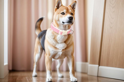 Breathable Cotton Dog Collar,Soft Padded,Cute Dog Collar,Heavy Duty Dog Collar,Adjustable for Small Medium Large Dog,Pink,Medium Size...