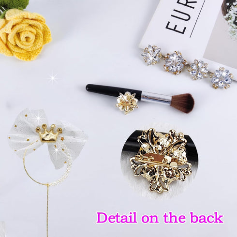 Rhinestone Brooches for Crafts, Flower Bouquet Accessories,Corsage Pin Diamond Pins kits for Wedding Accessories Jewelry Decoration DIY Craft Supp...