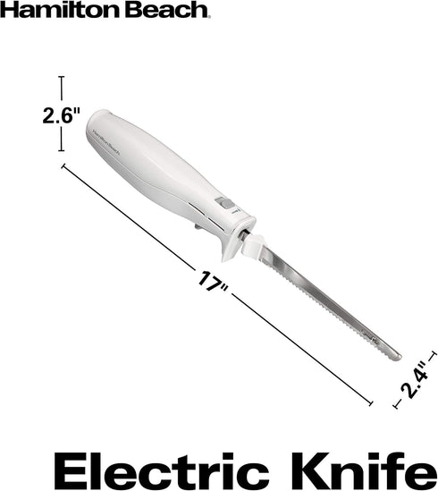 Hamilton Beach Electric Knife Set for Carving Meats, Poultry, Bread, Crafting Foam & More, Reciprocating Serrated Stainless Steel Blades, Ergonomi...