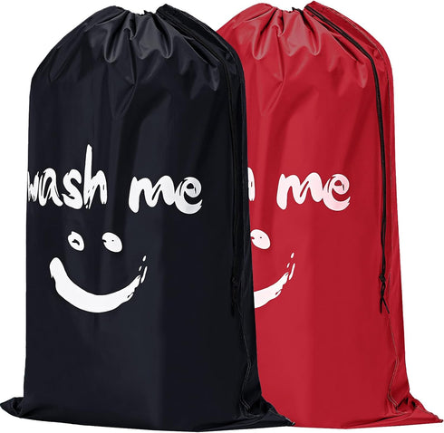 HOMEST 2 Pack XL Wash Me Travel Laundry Bag, Dirty Garments Organizer, Large Enough to Hold 4 Loads of Clothes, Easy Fit a Hamper or Clothing Bask...