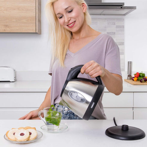 Moss & Stone 1.2L Stainless Steel Small Electric Kettle, Cordless 1500w Fast Boiling Pot, Portable Hot Water Electric Tea Kettle With Boil Dry Pro...