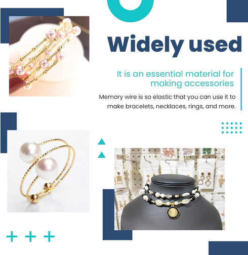 hobbyworker The 0.6mm Memory Wire Jewelry Beading Wire with Bead Board for Jewelry Crafts Making Supplies Necklace Bracelet Earring DIY?Silver,Gol...