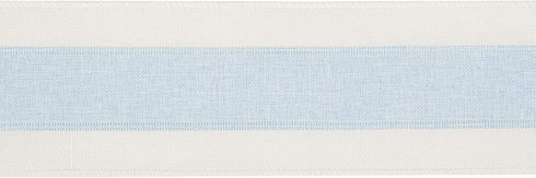 MEEDEE Blue and White Stripe Ribbon Blue White Ribbon Blue Wired Ribbon 2.5 Inch Light Blue Burlap Ribbon with Ivory Stripe Edge Blue Wired Christ...