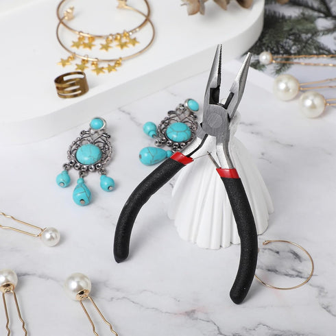 Small Needle Nose Pliers Set 5 Inch Long Nose Pliers with Comfort Grip, Premium Mini Jewelry Needlenose Pliers Rust-Proof for Jewelry Making, Hand...