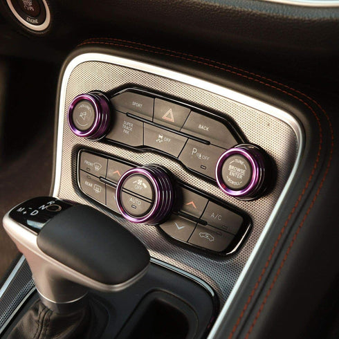 AC Knobs Conditioner Switch Button Cover Compatibility with 2015-2021 Challenger/Charger/Chrysler 300 300s 2013-2018 Ram 1500 2500 3500 Switch Vol...