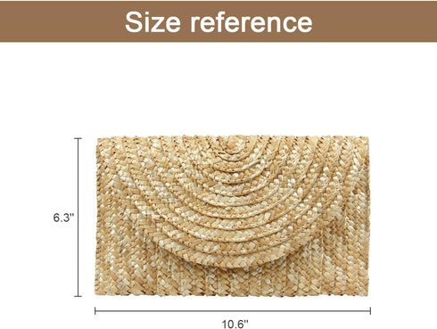 Freie Liebe Straw Clutch Bag for Women Summer Clutch Purses Beach Envelope Wallet Woven Handbags...