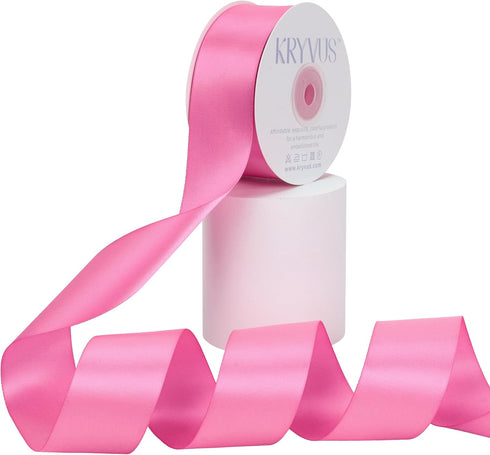 Double Faced Hot Pink Satin Ribbon, 1-1/2 Inch X 25 Yards Polyester Ribbon for Gift Package Wrapping, Crafts, Bow Making, Sewing, Flower Bouquet, ...