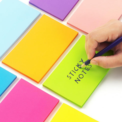 Sticky Notes 3x5 inch Bright Colors Self-Stick Pads 8 Pads/Pack 50 Sheets/Pad Total 400 Sheets...